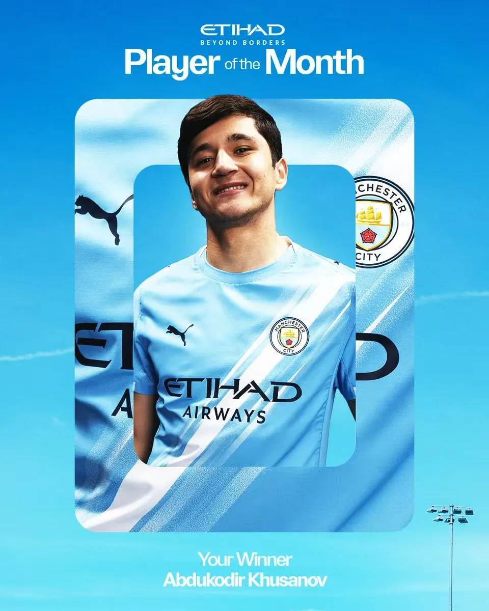 开云官网-曼城官方:后卫胡桑诺夫当选队内1月最佳球员